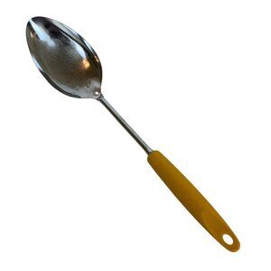 Vintage Ekco USA Chrome Plated Steel Cooking Spoon With Gold Handle